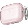AhaStyle transparentný obal s karabínou pre AirPods Pro 3 - ružový