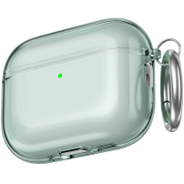 AhaStyle transparentný obal s karabínou pre AirPods Pro 3 - zelený