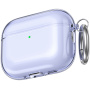 AhaStyle transparentný obal s karabínou pre AirPods Pro 3 - fialový