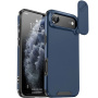 Matný kryt s posuvnou krytkou kamery pre iPhone Air - tmavomodrý