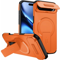 Kryt s posuvnou krytkou kamery, výklopným stojančekom a MagSafe pre iPhone Air - oranžový