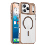 Transparentný kryt s farebným rámčekom a MagSafe pre iPhone 17 Pro - hnedý