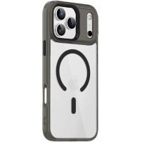 Priehľadný obal s farebným rámčekom a MagSafe pre iPhone 17 Pro - čierny