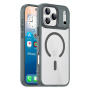 Transparentný kryt s farebným rámčekom a MagSafe pre iPhone 17 Pro Max - šedý