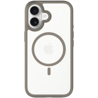 Matný kryt s farebným rámčekom a MagSafe pre iPhone 17 - sivohnedý