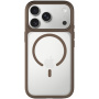 Matný kryt s farebným rámčekom a MagSafe pre iPhone 17 Pro Max - hnedý