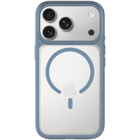 Matný kryt s farebným rámčekom a MagSafe pre iPhone 17 Pro Max - modrý