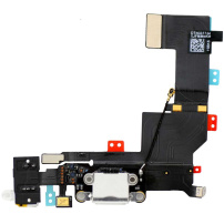 Napájací a&nbsp;dátový konektor s&nbsp;jack konektorom a&nbsp;flex káblom pre Apple iPhone 5S – biela