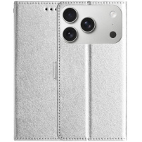 Flipové púzdro z PU kože pre iPhone 17 Pro / 18 Pro - strieborné