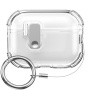 Priehľadný obal so zapínaním a karabínkou pre AirPods Pro 3 - číry