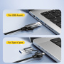 ESSAGER 2v1 ethernet redukcia - RJ45 na USB-C / USB-A - sivá