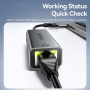 ESSAGER 2v1 ethernet redukcia - RJ45 na USB-C / USB-A - sivá