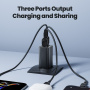 Toocki TCT65 rýchlonabíjací adaptér s portmi 2x USB-C / USB-A - 65W - biely