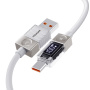 ESSAGER Crystal Clear opletený nabíjací a dátový kábel - USB-A na USB-C - 1 m - biely
