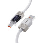 ESSAGER Crystal Clear opletený nabíjací a dátový kábel - USB-A na USB-C - 1 m - biely