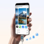 ESSAGER Crystal Clear opletený nabíjací a dátový kábel - USB-A na USB-C - 1 m - biely