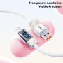 ESSAGER Crystal Clear opletený nabíjací a dátový kábel - USB-A na USB-C - 1 m - hnedý