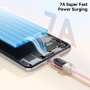 ESSAGER Crystal Clear opletený nabíjací a dátový kábel - USB-A na USB-C - 2 m - biely