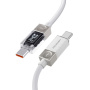 ESSAGER Crystal Clear opletený nabíjecí a datový kabel - USB-C na USB-C - 2 m - bílý