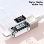 ESSAGER Crystal Clear opletený nabíjací a dátový kábel - USB-C na Lightning - 1 m - modrofialový