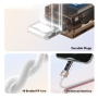 ESSAGER Crystal Clear opletený nabíjací a dátový kábel - USB-C na Lightning - 1 m - modrofialový