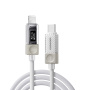 ESSAGER Crystal Clear opletený nabíjací a dátový kábel - USB-C na Lightning - 2 m - biely