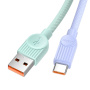 ESSAGER ES-X73 opletaný nabíjací a dátový kábel - USB-A na USB-C - 1 m - mentolovofialový