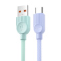 ESSAGER ES-X73 opletený nabíjací a dátový kábel - USB-A na USB-C - 1 m - zelenoružový