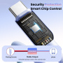 ESSAGER ES-X73 opletaný nabíjací a dátový kábel - USB-C na USB-C - 1 m - mentolovofialový
