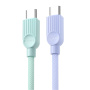 ESSAGER ES-X73 opletaný nabíjací a dátový kábel - USB-C na USB-C - 2 m - mentolovofialový