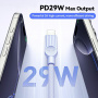 ESSAGER ES-X73 opletený nabíjací a dátový kábel - USB-C na Lightning - 1 m - zelenoružový