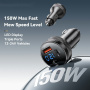 ESSAGER ES-CC26 autonabíjačka s portmi DC / USB-C / USB-A - 150W - čierna