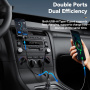 ESSAGER ES-CC20 Bluetooth FM transmitter do auta s portmi USB-C / USB-A a káblom 3,5 mm jack - 35W - sivý