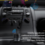 ESSAGER ES-CC20 Bluetooth FM transmitter do auta s portmi USB-C / USB-A a káblom 3,5 mm jack - 35W - sivý