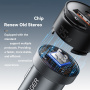 ESSAGER ES-CC20 Bluetooth FM transmitter do auta s portmi USB-C / USB-A a káblom 3,5 mm jack - 35W - sivý