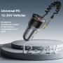 ESSAGER ES-CC20 Bluetooth FM transmitter do auta s portmi USB-C / USB-A a káblom 3,5 mm jack - 35W - sivý