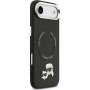 Karl Lagerfeld Karl a Choupette hlavy a špendlíky kryt s MagSafe pre iPhone Air - čierny