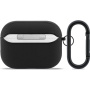Lacoste Malý piké Krokodíl Logo Náplasť obal s karabínou pre AirPods Pro 3 - čierny