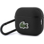 Lacoste Malý piké Krokodíl Logo Náplasť obal s karabínou pre AirPods Pro 3 - čierny
