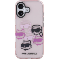 Karl Lagerfeld IML multifunkčný kryt s motívom K&CH hláv pre iPhone 17 - ružový