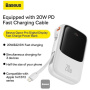 Baseus QPow Pro powerbanka s integrovaným káblom Lightning a portami USB-C / USB-A - 10 000 mAh - biela