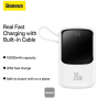 Baseus QPow Pro powerbanka s integrovaným káblom Lightning a portami USB-C / USB-A - 10 000 mAh - biela