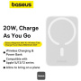 Baseus Magnetic Mini Air bezdrôtová MagSafe powerbanka s portom USB-C - 6 000 mAh - biela