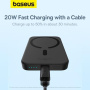 Baseus Magnetic Mini Air bezdrôtová MagSafe powerbanka s portom USB-C - 6 000 mAh - čierna
