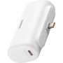 Baseus Kompaktná powerbanka s integrovaným konektorom USB-C a portom USB-C - 5 000 mAh - biela