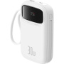 Baseus QPow2 powerbanka s integrovanými káblami USB-C a portami USB-C / USB-A - 10 000 mAh - biela