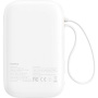 Baseus QPow2 powerbanka s integrovanými káblami USB-C a portami USB-C / USB-A - 10 000 mAh - biela
