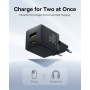 Baseus Palm nabíjací adaptér s portami USB-C / USB-A - 30W - čierny