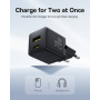Baseus Palm nabíjací adaptér s portami USB-C / USB-A - 20W - čierny