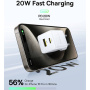Baseus Vreckový nabíjací adaptér s portami USB-C / USB-A - 20W - biely